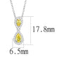 MATS606 - Rhodium 925 Sterling Silver Chain Pendant with AAA Grade CZ  in Topaz