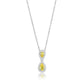 MATS606 - Rhodium 925 Sterling Silver Chain Pendant with AAA Grade CZ  in Topaz