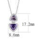 MATS607 - Rhodium 925 Sterling Silver Chain Pendant with AAA Grade CZ  in Amethyst