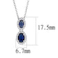 MATS608 - Rhodium 925 Sterling Silver Chain Pendant with Synthetic Synthetic Glass in Montana
