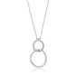 MATS609 - Rhodium 925 Sterling Silver Chain Pendant with AAA Grade CZ  in Clear