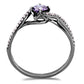 MATS610 - Ruthenium 925 Sterling Silver Ring with AAA Grade CZ  in Amethyst