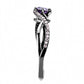 MATS610 - Ruthenium 925 Sterling Silver Ring with AAA Grade CZ  in Amethyst