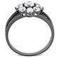 MATS611 - Ruthenium 925 Sterling Silver Ring with AAA Grade CZ  in Clear