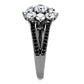 MATS611 - Ruthenium 925 Sterling Silver Ring with AAA Grade CZ  in Clear