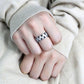 MATS613 - Rhodium 925 Sterling Silver Ring with AAA Grade CZ  in Jet