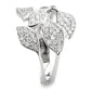 MATS618 - Rhodium 925 Sterling Silver Ring with AAA Grade CZ  in Clear