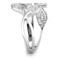 MATS618 - Rhodium 925 Sterling Silver Ring with AAA Grade CZ  in Clear