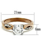 MATK1163 - Two-Tone IP Rose Gold Stainless Steel Ring with AAA Grade CZ  in Clear