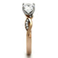 MATK1163 - Two-Tone IP Rose Gold Stainless Steel Ring with AAA Grade CZ  in Clear