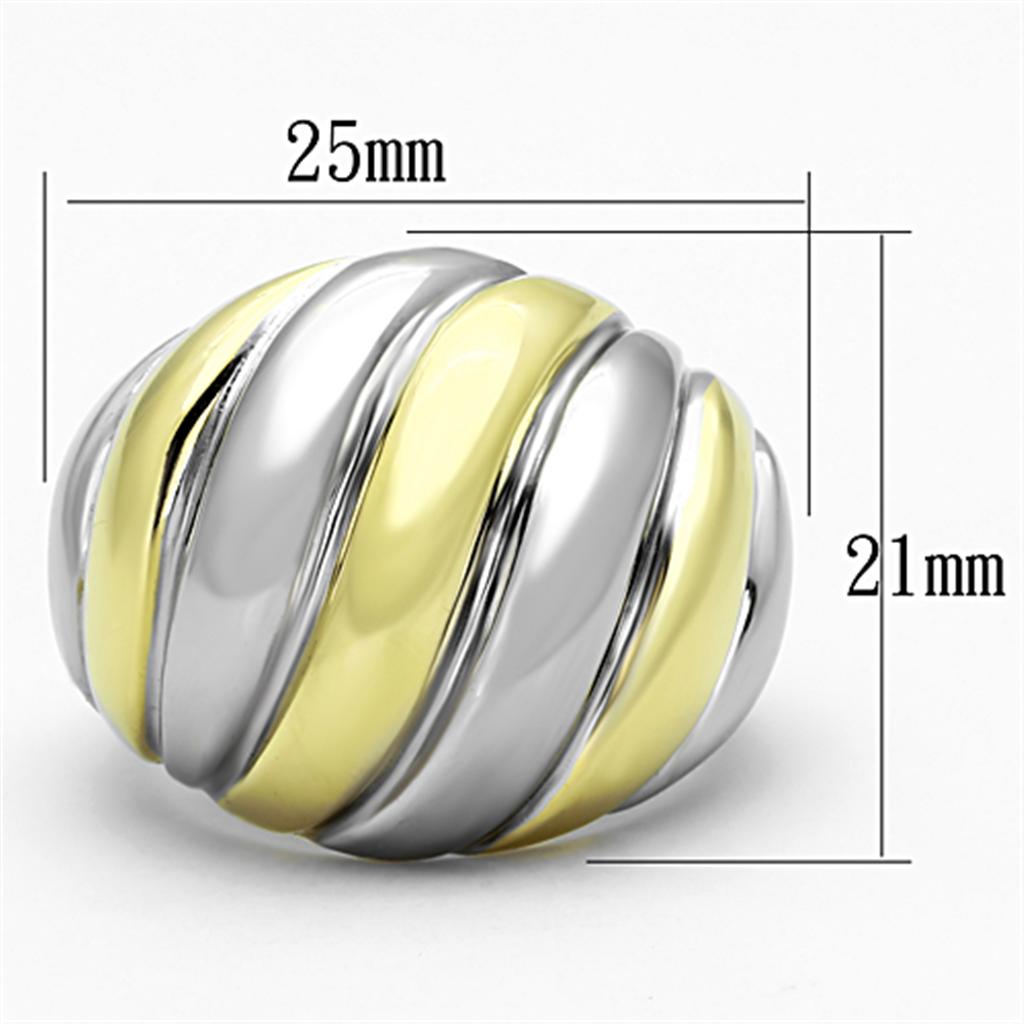 MATK1219 - Two-Tone IP Gold (Ion Plating) Stainless Steel Ring with No Stone