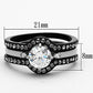 MATK1346 - Two-Tone IP Black Stainless Steel Ring with AAA Grade CZ  in Clear