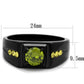 MATK1928 - IP Black(Ion Plating) Stainless Steel Ring with AAA Grade CZ  in Olivine color