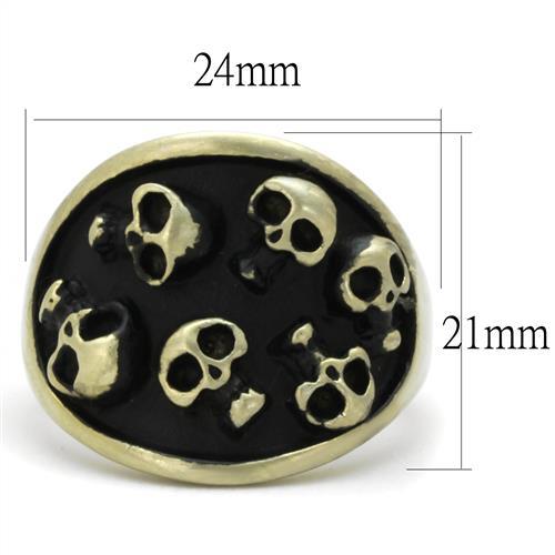 MATK2473 - IP Antique Copper Stainless Steel Ring with Epoxy  in Jet