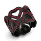 MATK3790 - IP Black (Ion Plating) Stainless Steel Ring with Top Grade Crystal in Red Series