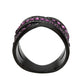 MATK3791 - IP Black (Ion Plating) Stainless Steel Ring with Top Grade Crystal in Amethyst