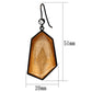 MAVL070 - IP Black(Ion Plating) Brass Earrings with Synthetic Synthetic Stone in Orange