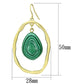 MAVL072 - IP Gold(Ion Plating) Brass Earrings with Synthetic MALACHITE in Turquoise