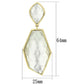 MAVL075 - IP Gold(Ion Plating) Brass Earrings with Synthetic Synthetic Stone in White