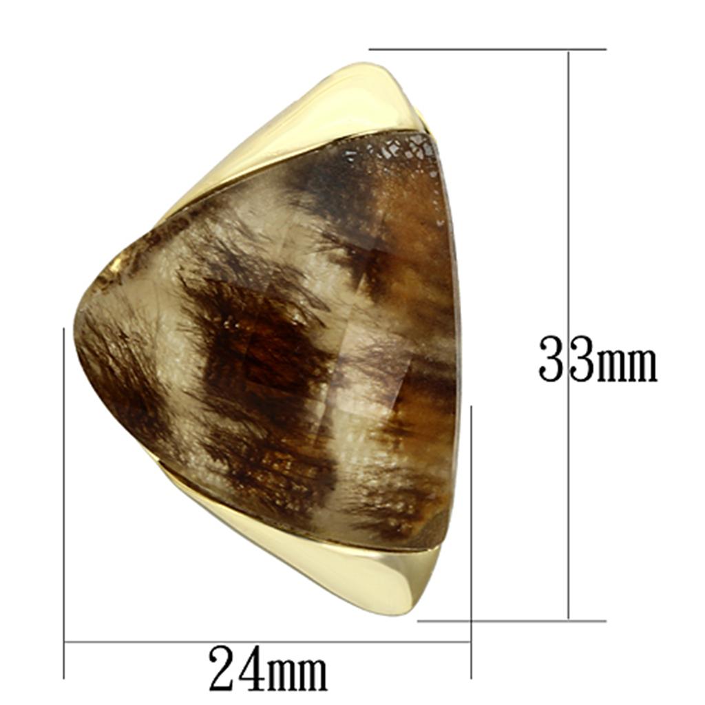 MAVL077 - IP Gold(Ion Plating) Brass Earrings with Synthetic Synthetic Stone in Animal pattern