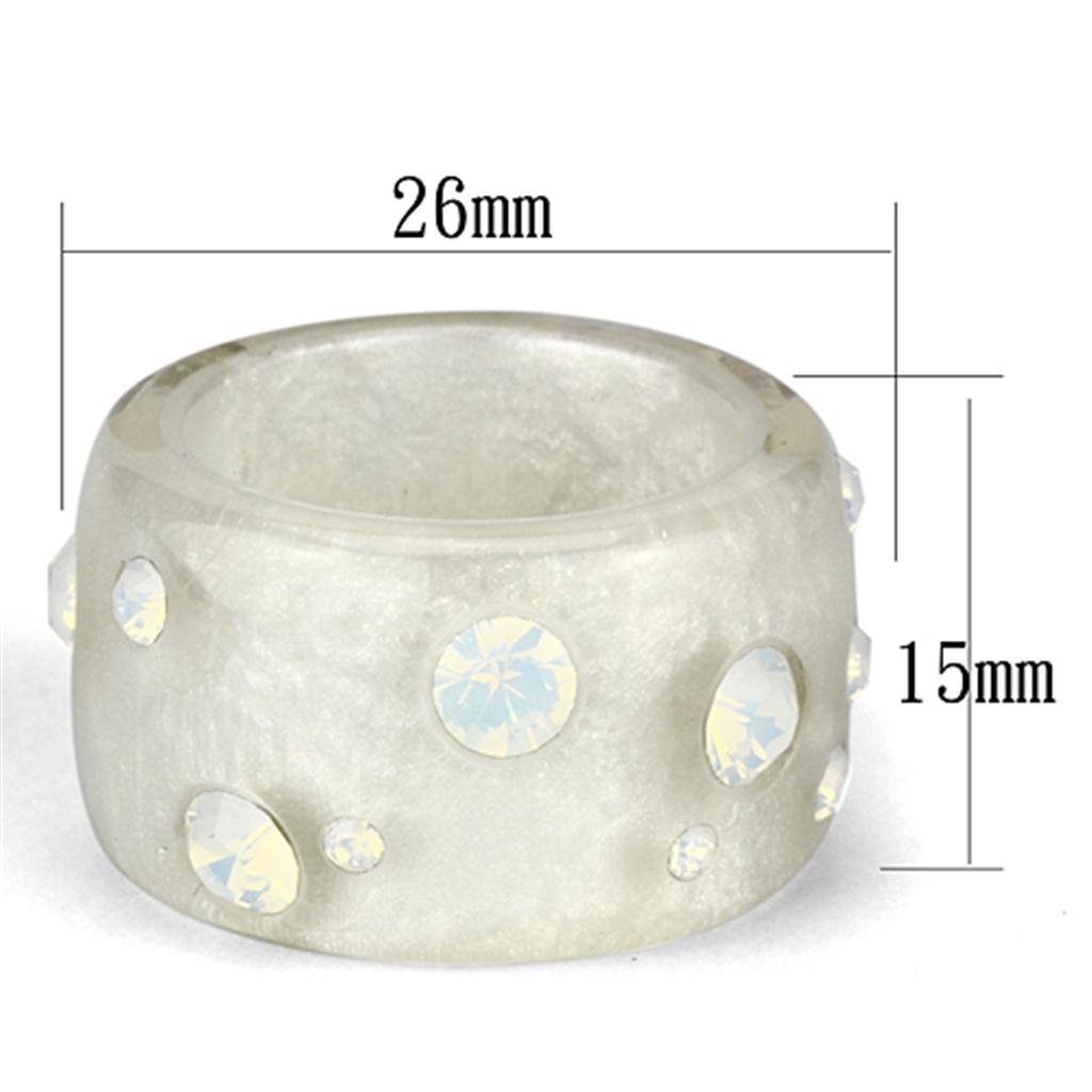 MAVL078 -  Resin Ring with Top Grade Crystal  in Aurora Borealis (Rainbow Effect)