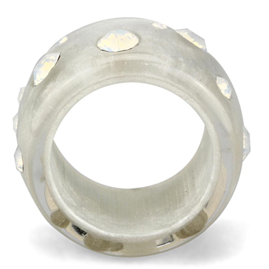 MAVL078 -  Resin Ring with Top Grade Crystal  in Aurora Borealis (Rainbow Effect)