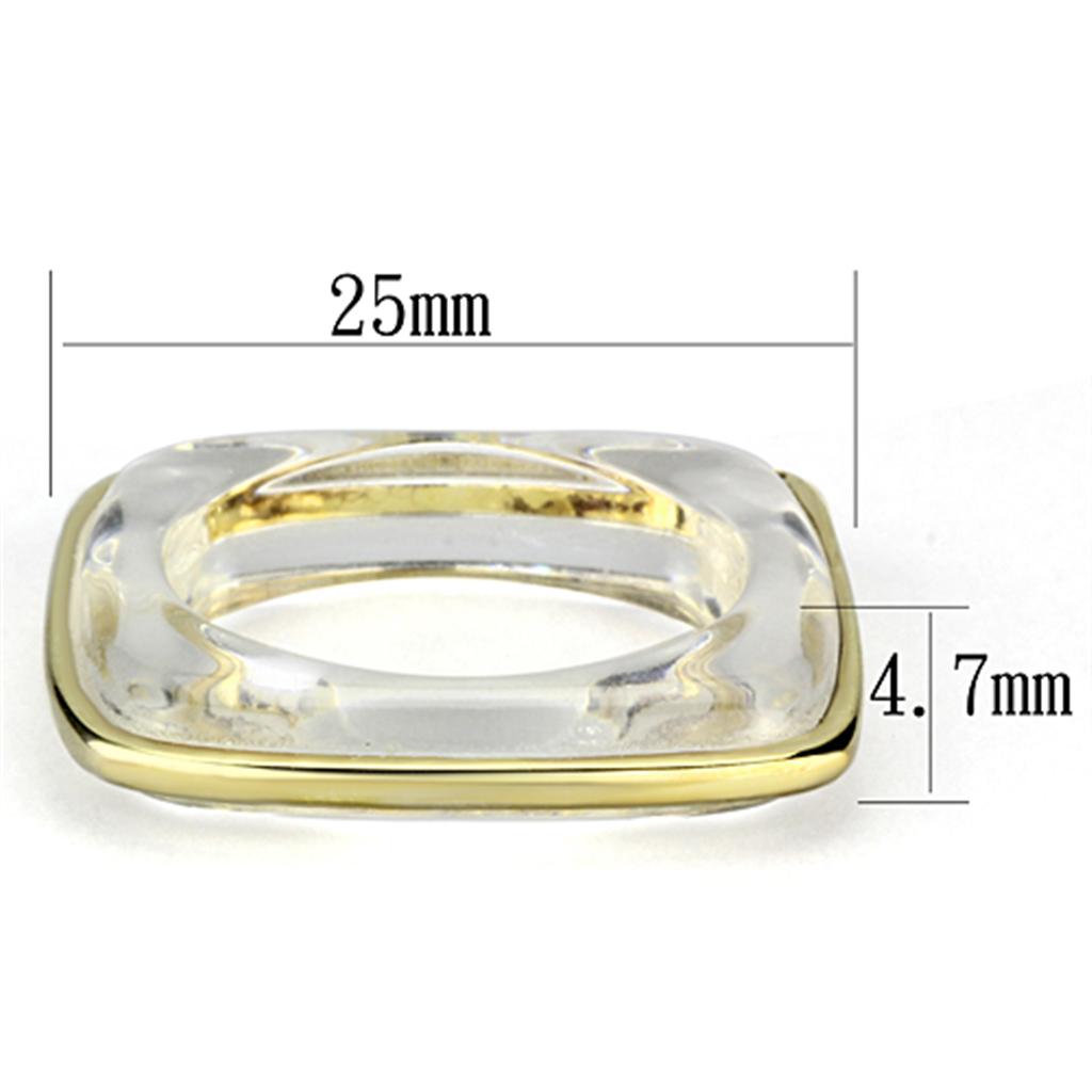 MAVL081 - IP Gold(Ion Plating) Brass Ring with Synthetic Synthetic Stone in Clear