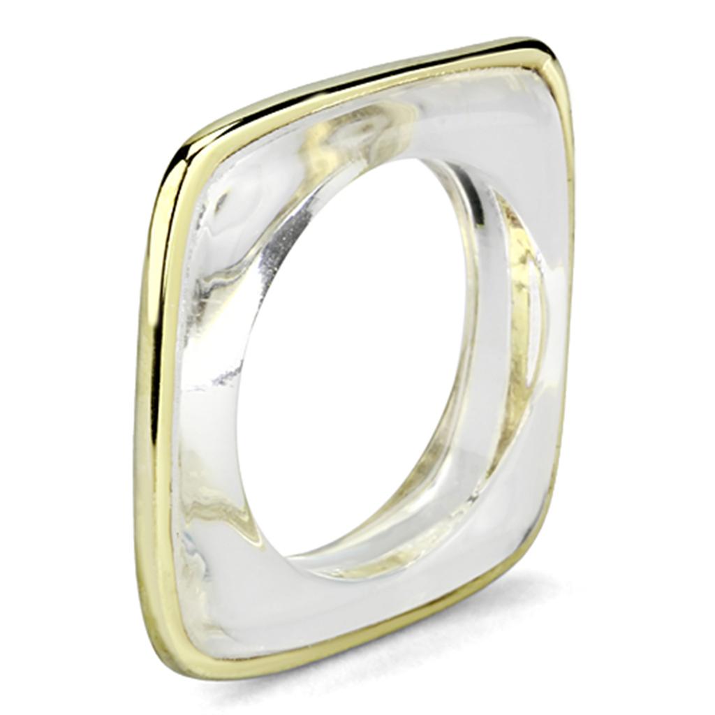 MAVL081 - IP Gold(Ion Plating) Brass Ring with Synthetic Synthetic Stone in Clear