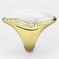 MAVL082 - IP Gold(Ion Plating) Brass Ring with Synthetic Cat Eye in White