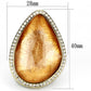 MAVL083 - IP Gold(Ion Plating) Brass Ring with Synthetic Synthetic Stone in Orange