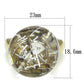 MAVL084 - IP Gold(Ion Plating) Brass Ring with Synthetic Synthetic Stone in Clear