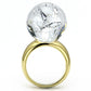 MAVL084 - IP Gold(Ion Plating) Brass Ring with Synthetic Synthetic Stone in Clear