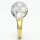 MAVL084 - IP Gold(Ion Plating) Brass Ring with Synthetic Synthetic Stone in Clear