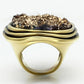 MAVL085 - IP Gold(Ion Plating) Brass Ring with Synthetic Synthetic Stone in Champagne