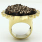 MAVL087 - IP Gold(Ion Plating) Brass Ring with Synthetic Synthetic Stone in Champagne