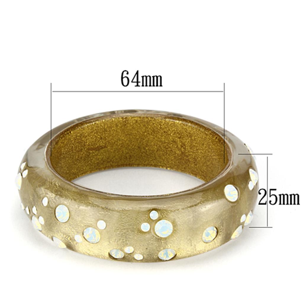 MAVL091 -  Resin Bangle with Top Grade Crystal  in Aurora Borealis (Rainbow Effect)