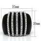 MAVL099 - High polished (no plating) Stainless Steel Ring with Top Grade Crystal  in Clear