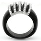 MAVL099 - High polished (no plating) Stainless Steel Ring with Top Grade Crystal  in Clear