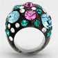 MAVL103 -  Resin Ring with Top Grade Crystal  in Multi Color