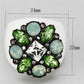 MAVL105 - IP Black(Ion Plating) Brass Ring with Top Grade Crystal  in Clear