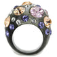 MAVL114 -  Resin Ring with Top Grade Crystal  in Multi Color