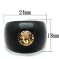 MAVL115 -  Resin Ring with Top Grade Crystal  in Light Smoked