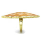 MAVL120 - IP Gold(Ion Plating) Stainless Steel Ring with Synthetic Synthetic Stone in Orange