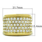 MAGL006 - IP Gold(Ion Plating) Brass Ring with Top Grade Crystal  in Clear