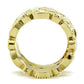 MAGL026 - IP Gold(Ion Plating) Brass Ring with Top Grade Crystal  in Clear