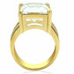 MAGL089 - IP Gold(Ion Plating) Brass Ring with AAA Grade CZ  in Clear