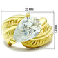 MAGL100 - IP Gold(Ion Plating) Brass Ring with AAA Grade CZ  in Clear