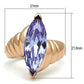 MAGL139 - IP Rose Gold(Ion Plating) Brass Ring with AAA Grade CZ  in Light Amethyst
