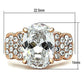 MAGL141 - IP Rose Gold(Ion Plating) Brass Ring with AAA Grade CZ  in Clear