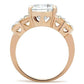MAGL141 - IP Rose Gold(Ion Plating) Brass Ring with AAA Grade CZ  in Clear